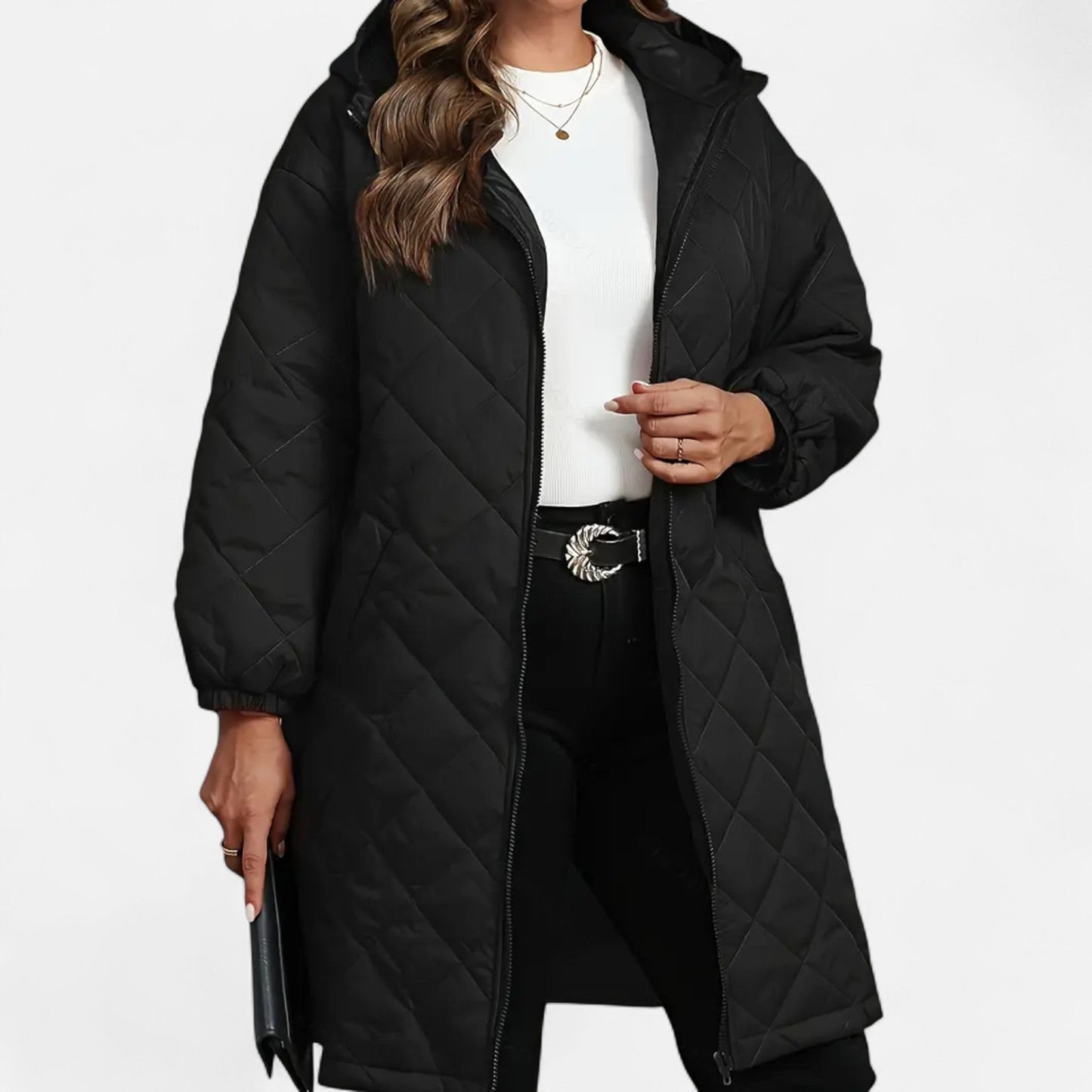 Malorie | Manteau Femme Matelassé à Capuche Automne Hiver Élégant
