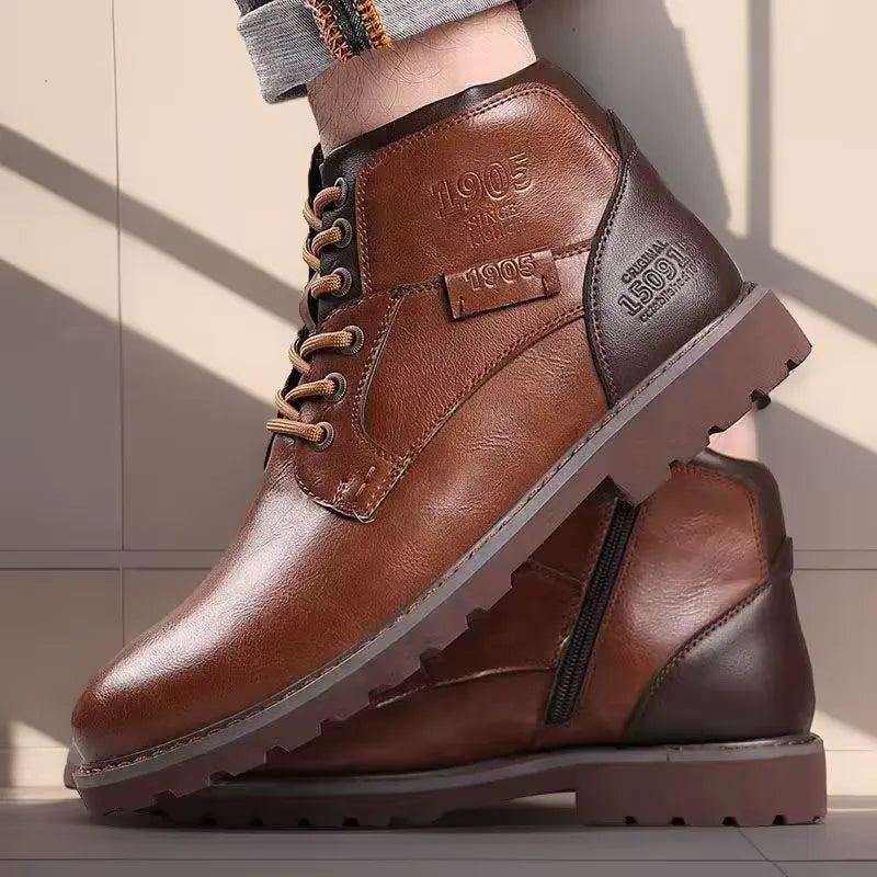 Beaumont | Bottines Homme à Lacets avec Fermeture Éclair Latérale & Semelle Robuste Antidérapante