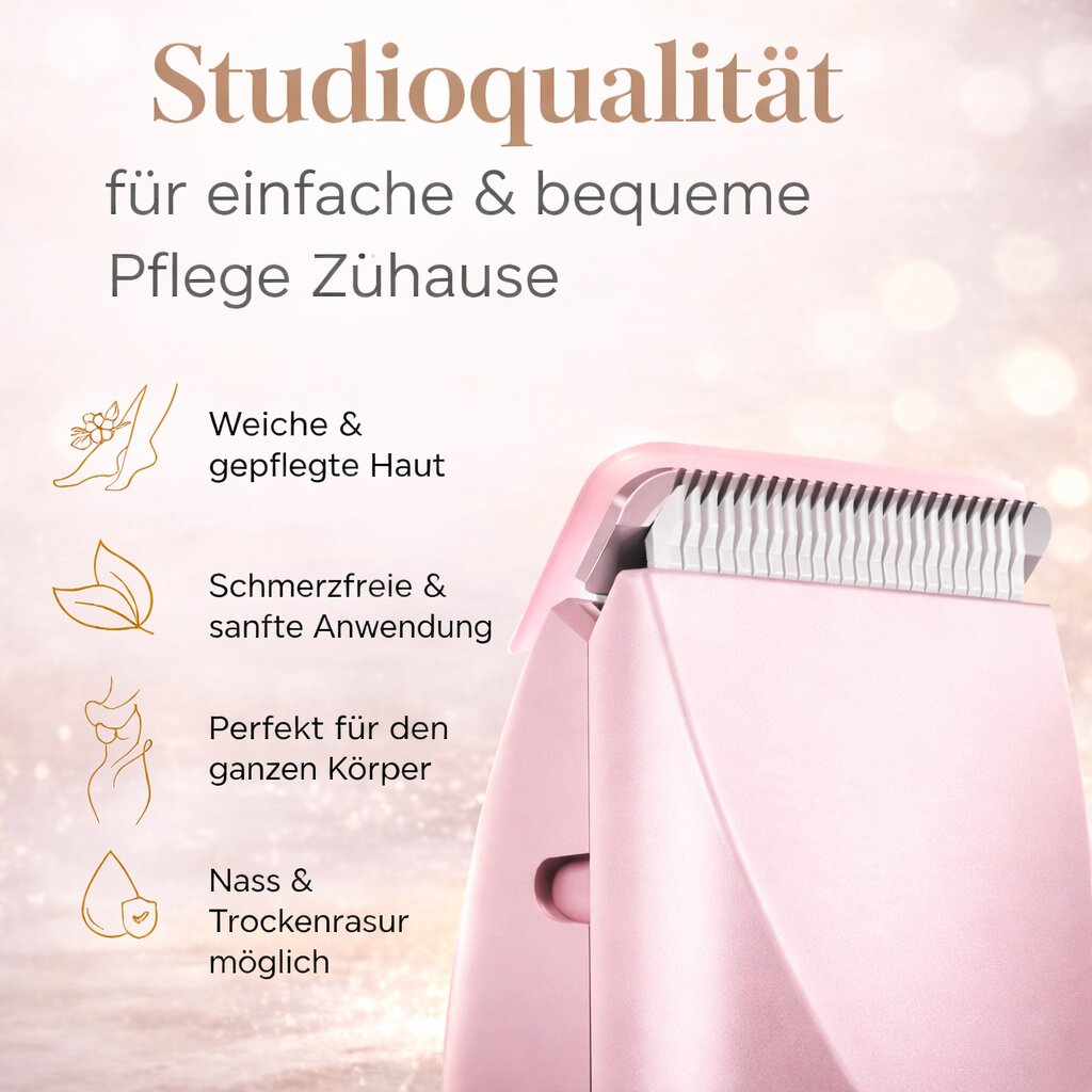 SilkVela™ | Elektrischer Damenrasierer für Intimbereich, Körper und Gesicht