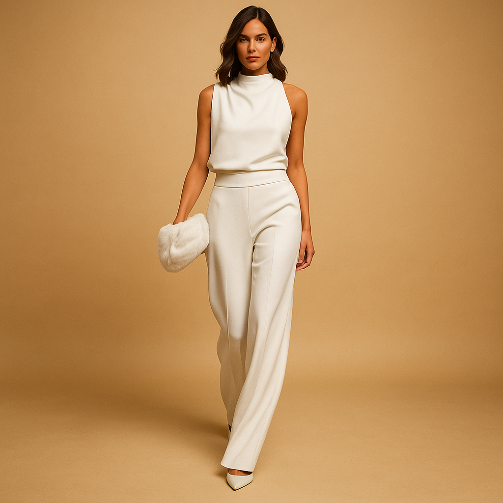 Jumpsuit Femme Col Haut | Coupe Fluide et Élégante pour Soirées et Événements