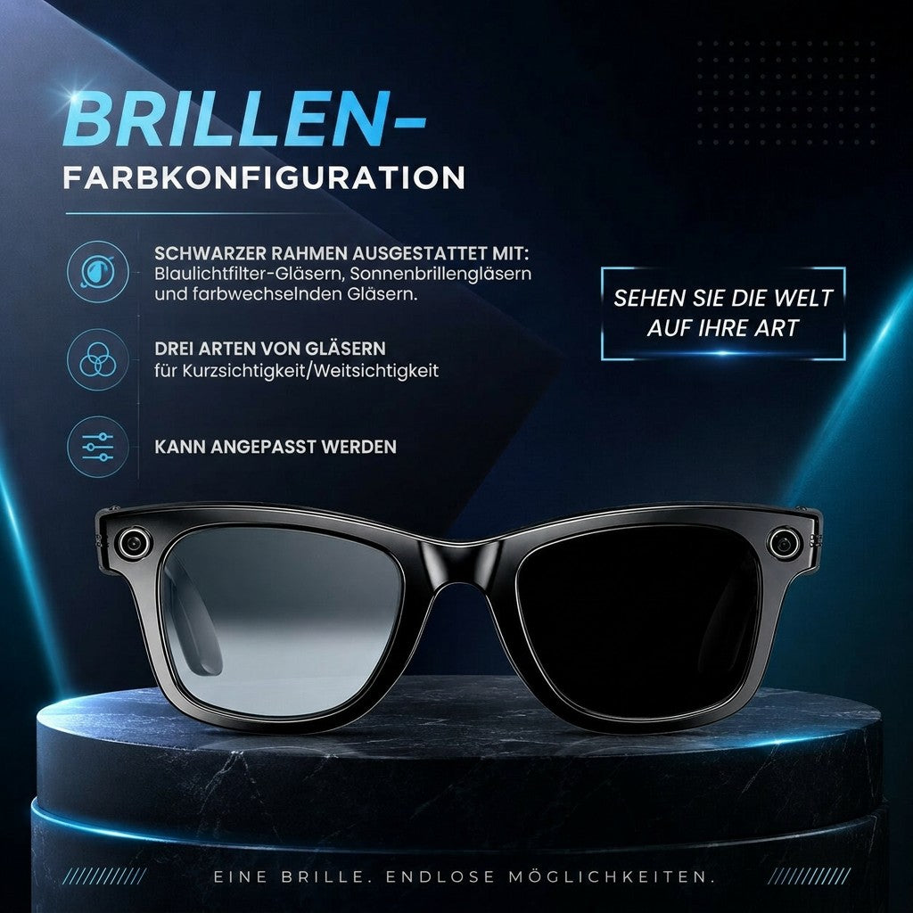 Visionova™ | Smart-Kamerabrille mit Bluetooth-Audio und KI-Übersetzung
