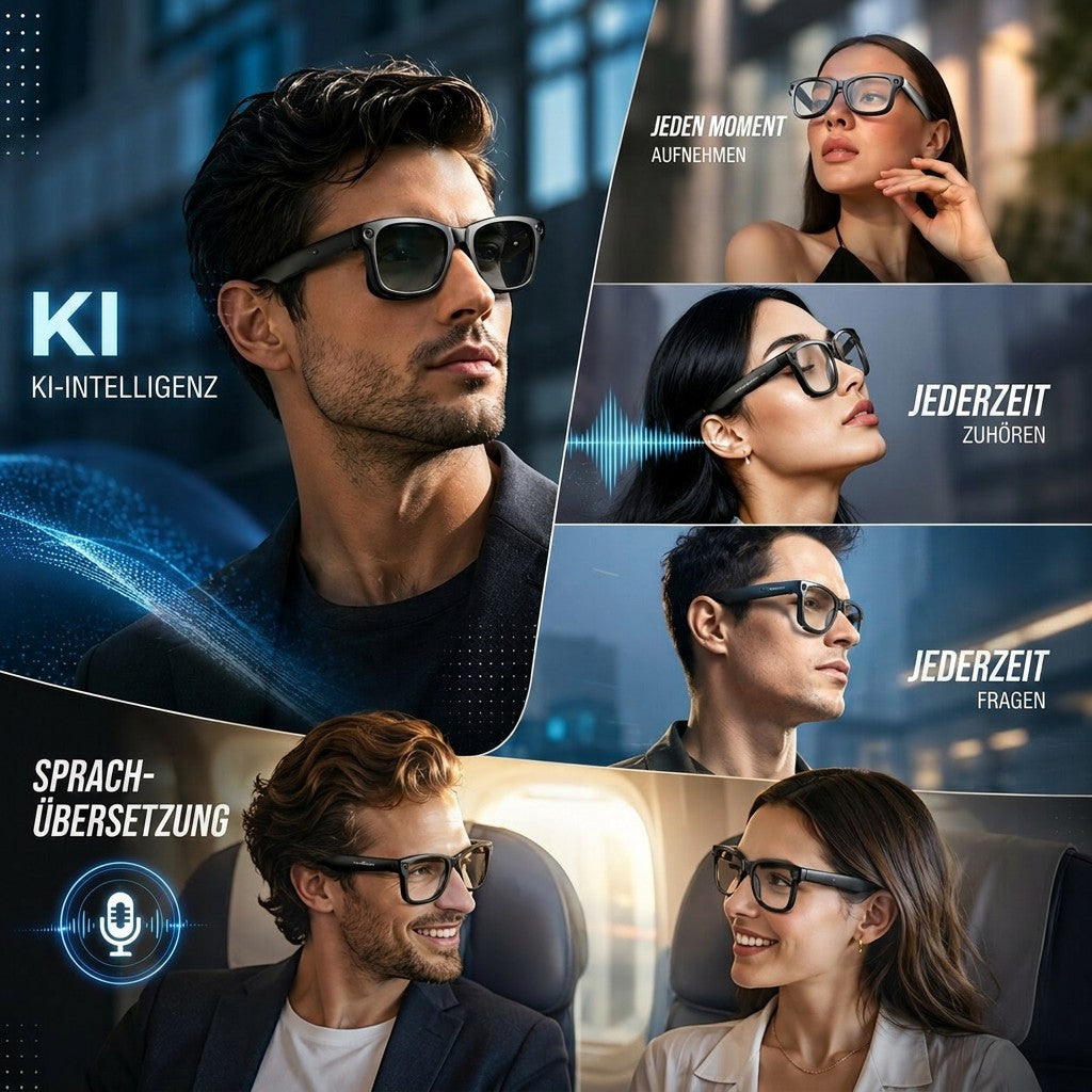 Visionova™ | Smart-Kamerabrille mit Bluetooth-Audio und KI-Übersetzung