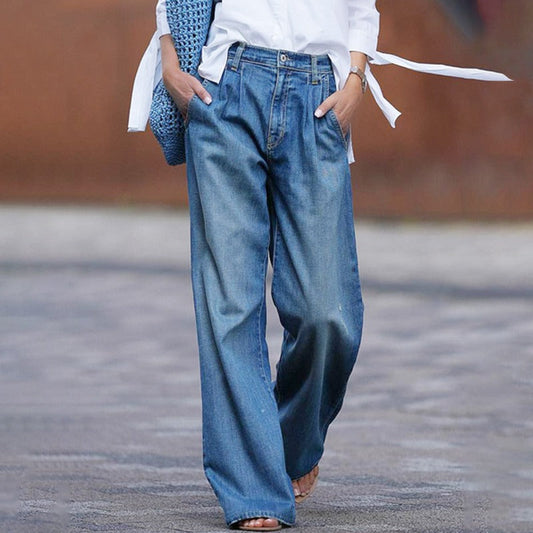 Tristan | Jean Baggy Femme Taille Haute, Large & Coupe Ample Décontractée