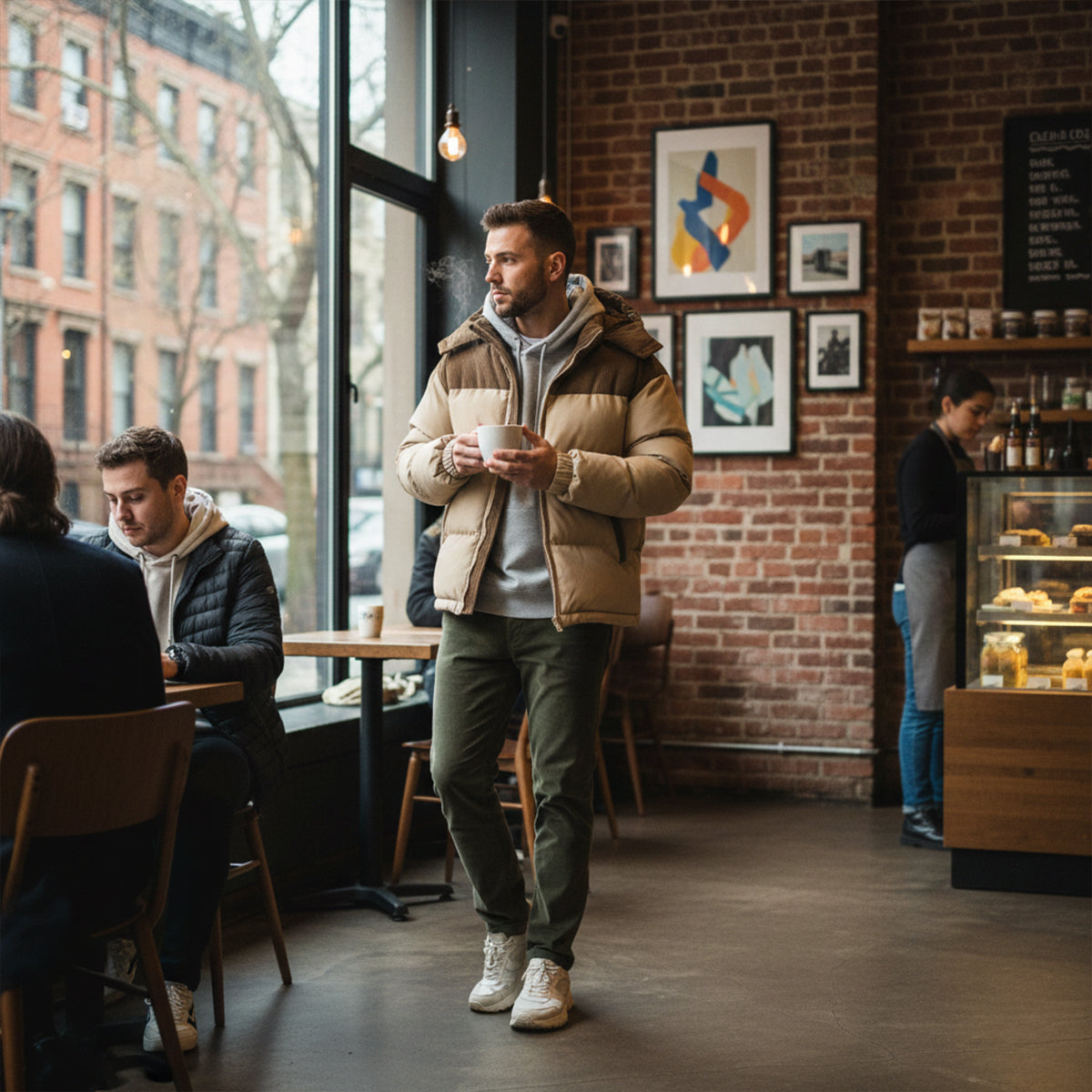 Veste Homme Hiver Matelassée avec Capuche – Chaude, Protectrice & Confortable