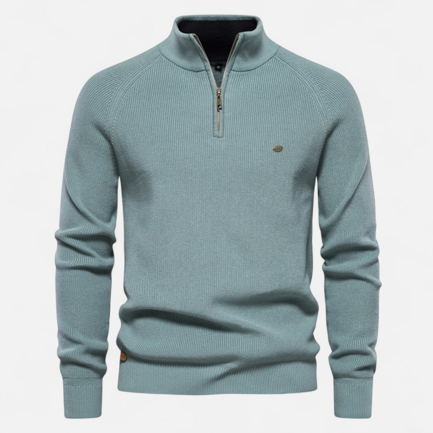 Calen | Pull Homme Col Montant Zippé en Coton Tricot Raffiné