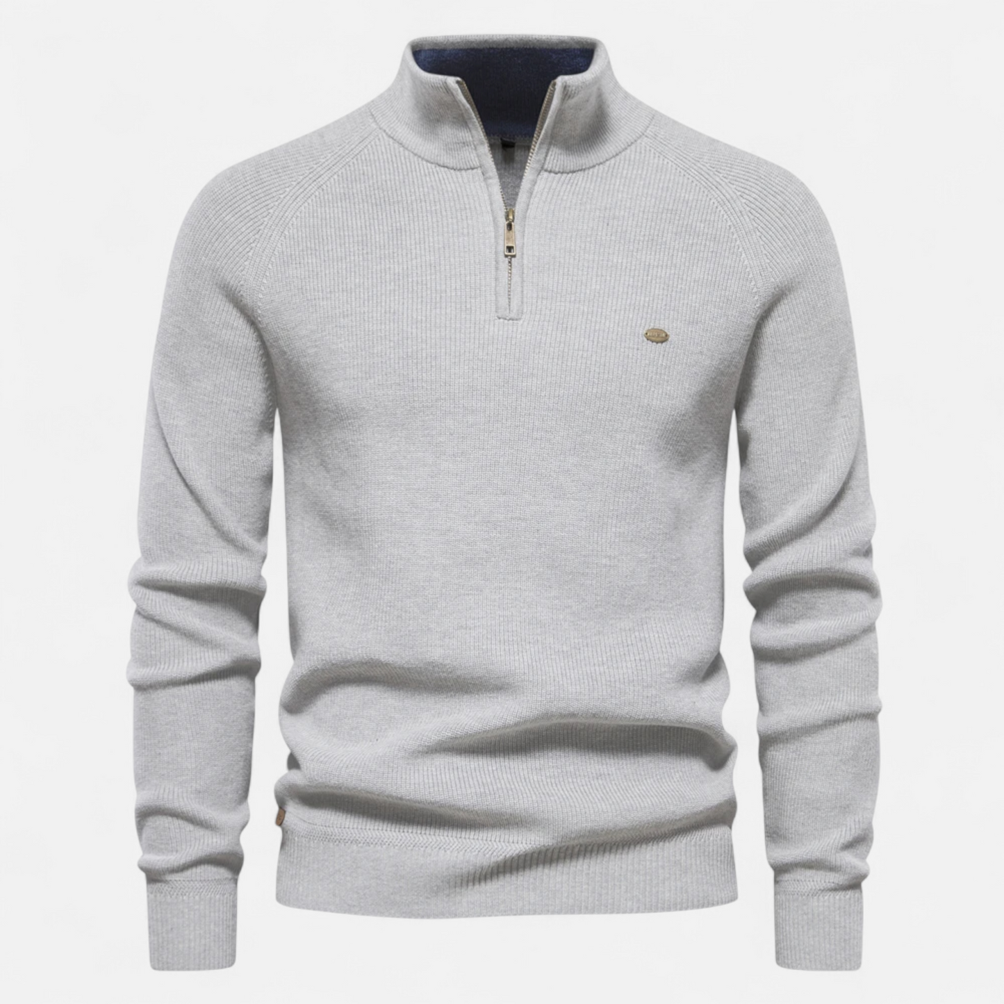 Calen | Pull Homme Col Montant Zippé en Coton Tricot Raffiné