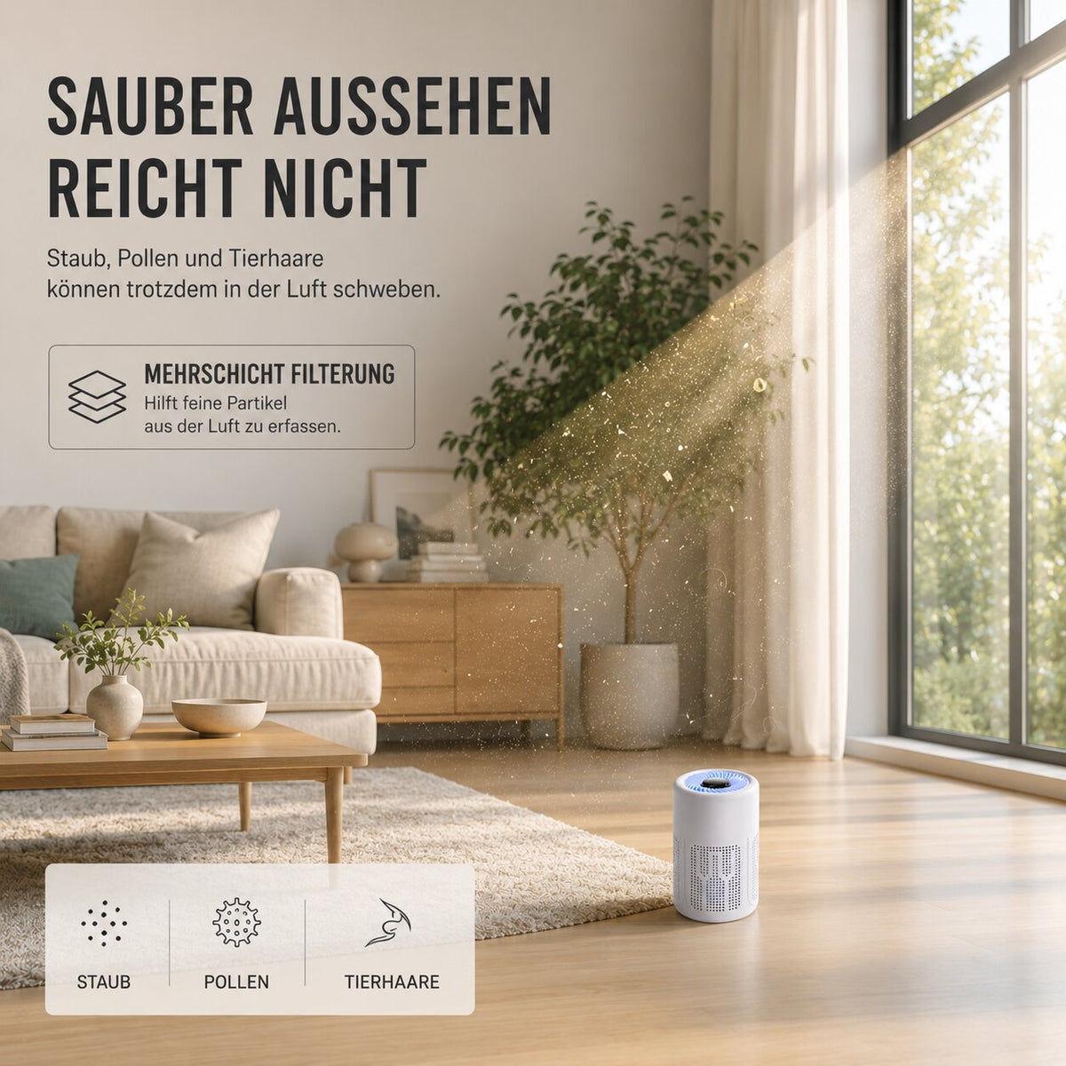 AeroKlar™ | Luftreiniger für große Räume mit Mehrschicht-Filtersystem