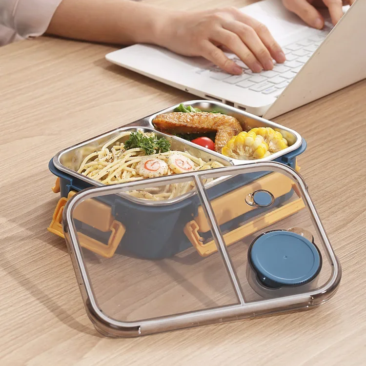 MealNest™ | Lunchbox mit Edelstahlfächern und separatem Saucenbehälter