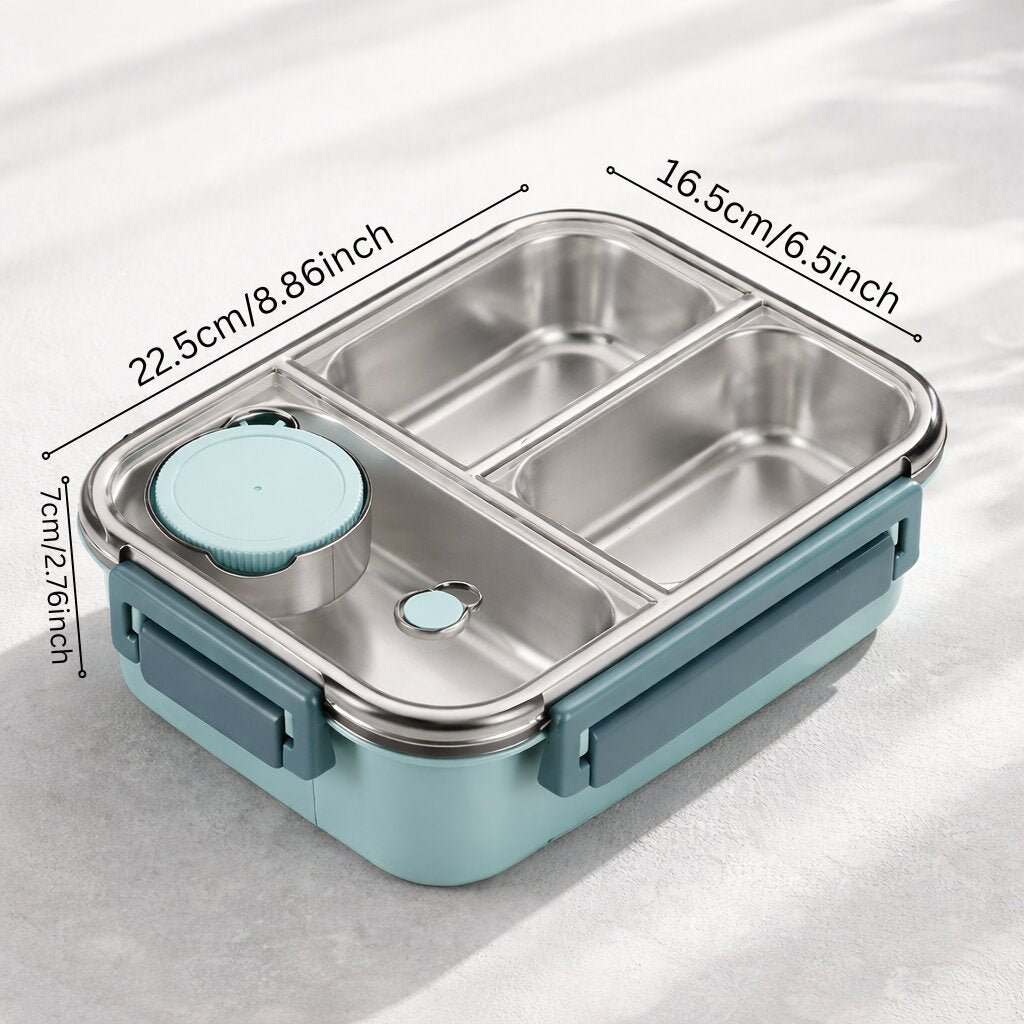 MealNest™ | Lunchbox mit Edelstahlfächern und separatem Saucenbehälter