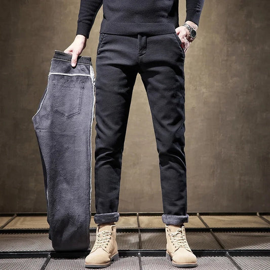 Westcott | Pantalon Homme Velours Côtelé Doublé Polaire Slim Fit Style Décontracté Chaud