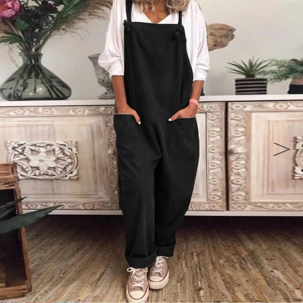 Brisande | Combinaison Femme Sans Manches à Jambe Large, Coupe Ample en Coton & Lin
