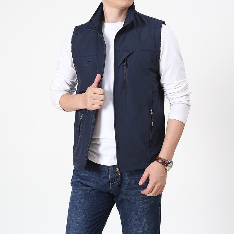 Benjamin | Gilet Homme Zippé Léger avec Col Montant | Veste Sans Manches Transition