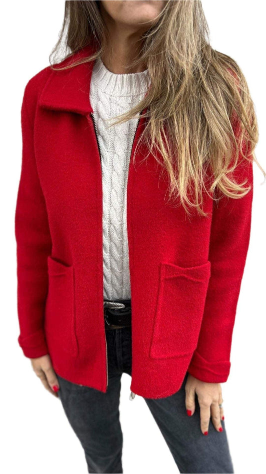 Basilea | Cardigan Épais Femme Col Revers avec Poches Latérales, Élégance et Confort