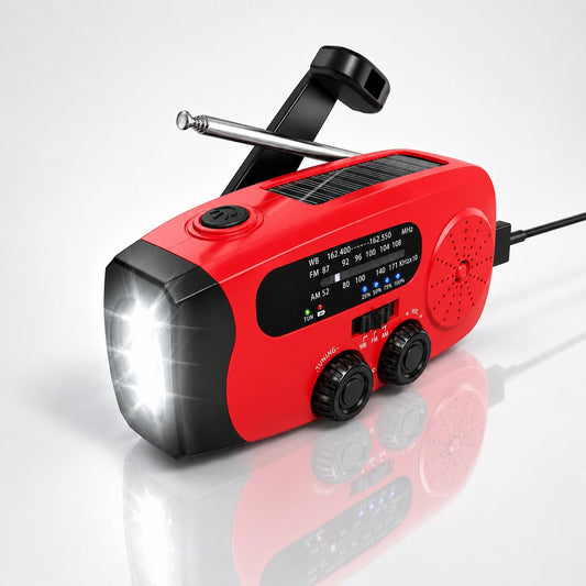SolarKurbel™ | Notfallradio mit Solarladung, Taschenlampe und SOS-Funktion