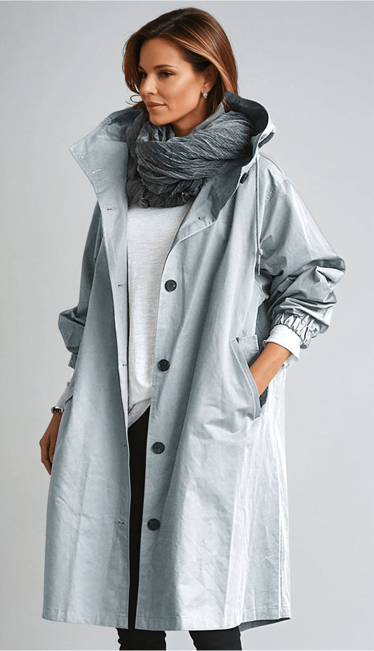 Rœllie | Trench Long en Coton Femme – Coupe Relax & Résistant au Vent