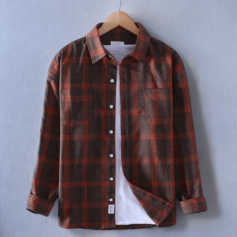 Maxence | Chemise à Carreaux Classique Homme à Boutons et Col Rabattu