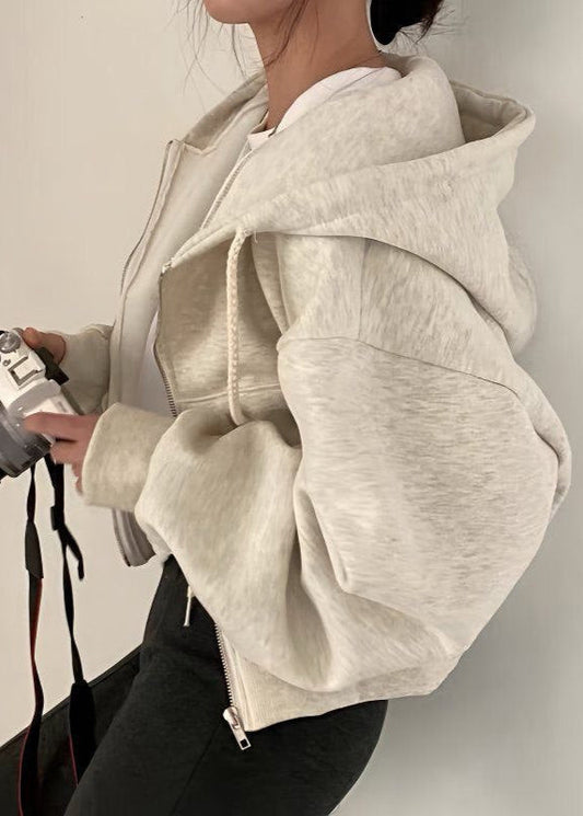 Veste à capuche raccourcie pour femme avec fermeture à glissière – Sportive, Confortable & Stylée