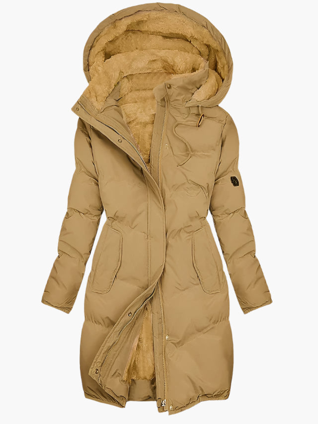 Orélie | Parka Femme Hiver Matelassée à Capuche | Doublure Polaire & Élégante
