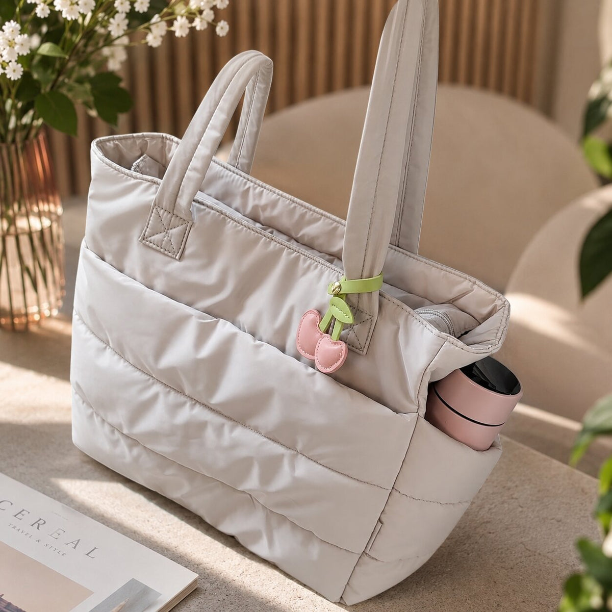 PuffLiora™ | Damen Puffer Schultertasche mit Reißverschluss und verstellbarem Riemen