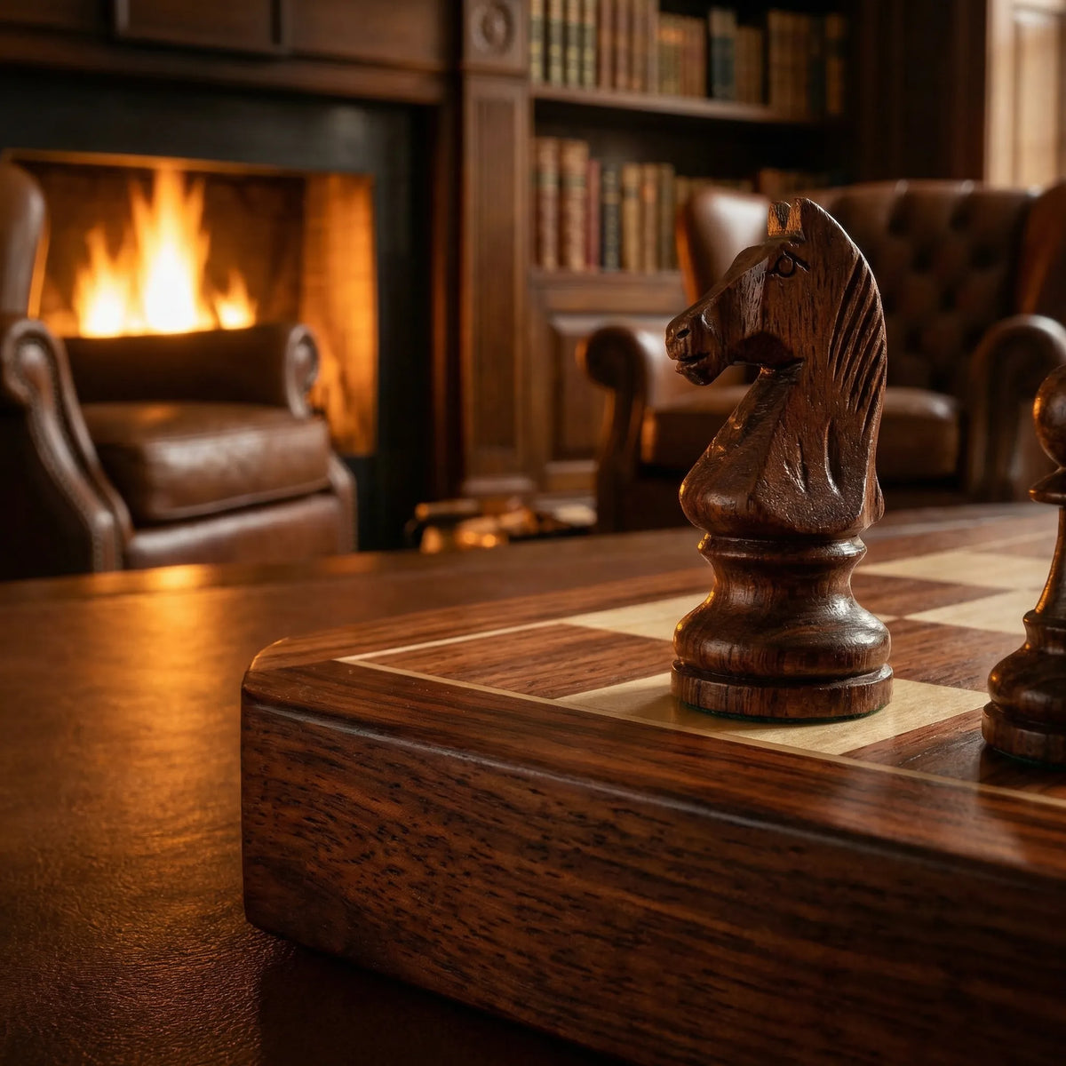 WoodenMate™ | Faltbares Holzschachspiel mit handgefertigten Figuren
