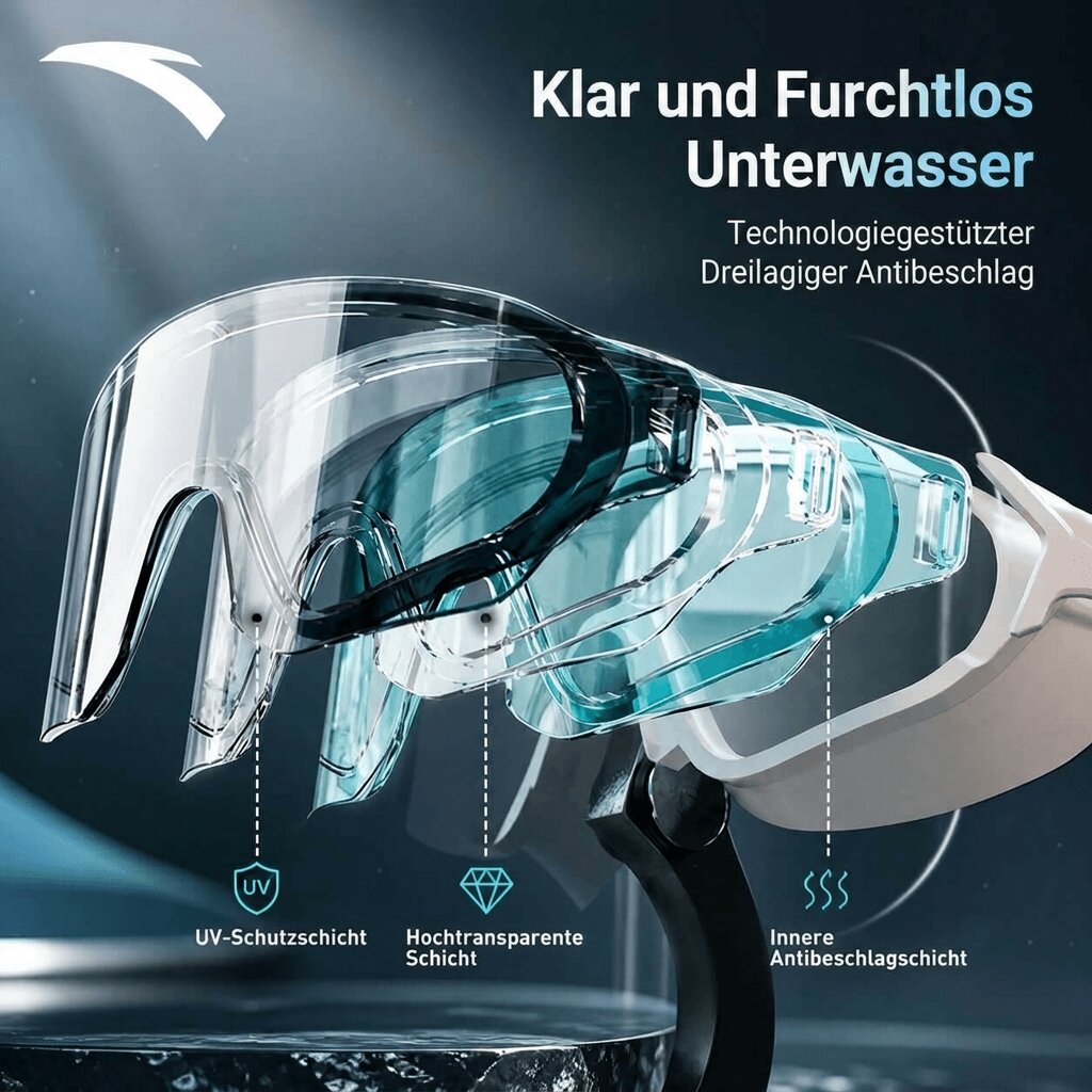 ClearWave™ | HD-Schwimmbrille mit Anti-Beschlag-Beschichtung und Silikonband