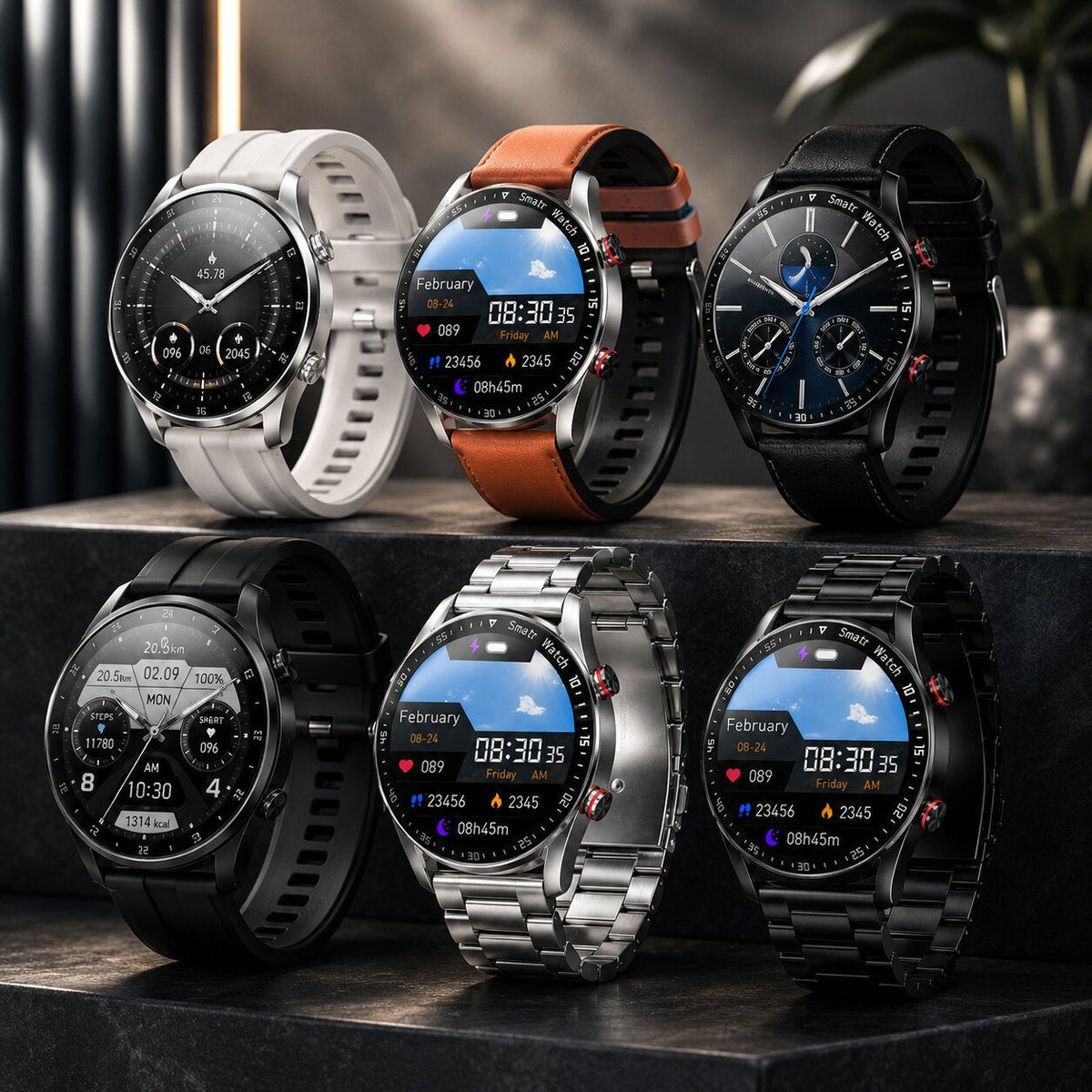 PulseVeyron™ | Herren-Smartwatch mit Gesundheitsfunktionen und Bluetooth-Telefonie