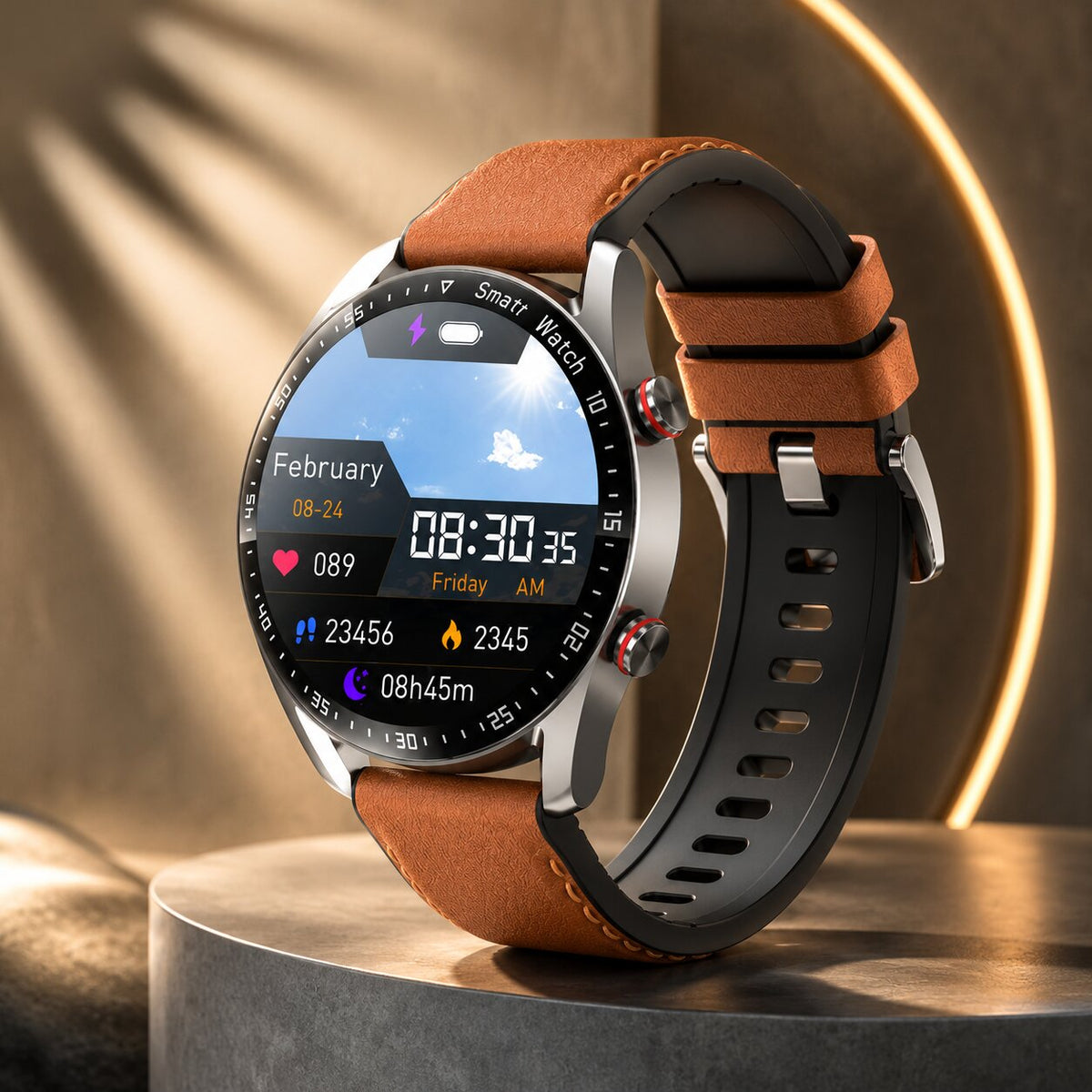 PulseVeyron™ | Herren-Smartwatch mit Gesundheitsfunktionen und Bluetooth-Telefonie