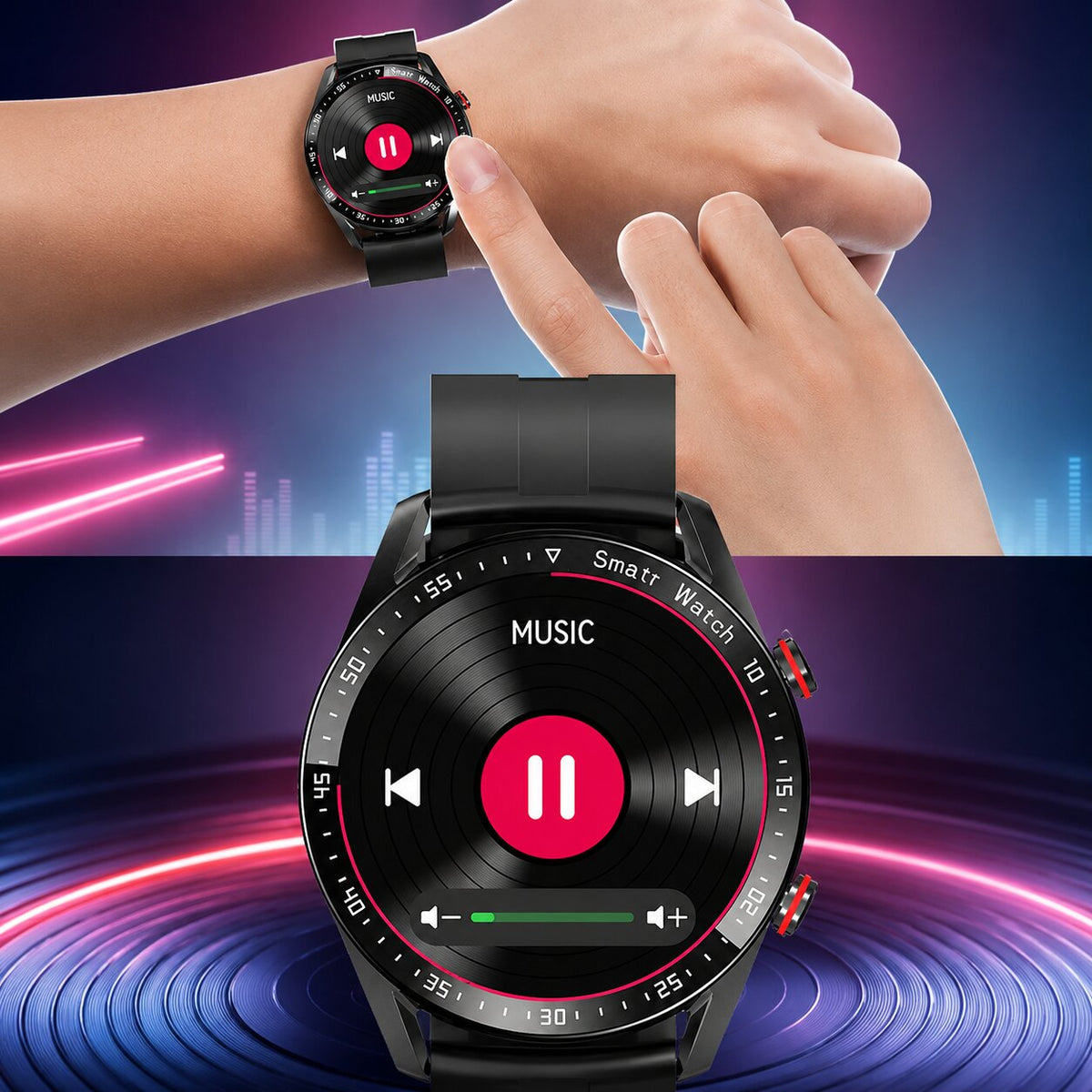 PulseVeyron™ | Herren-Smartwatch mit Gesundheitsfunktionen und Bluetooth-Telefonie