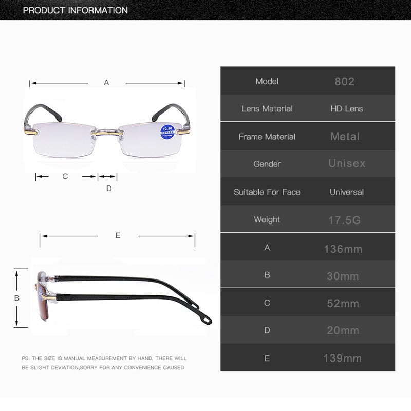 Viselio™ | Ultraleichte Multifokal-Lesebrille mit TR90-Rahmen und Titan