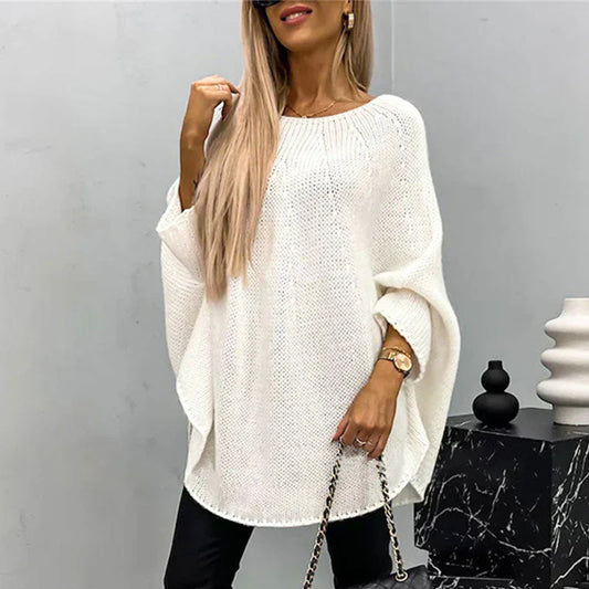 Adeline | Pull Chunky Knit Femme Oversize à Col Bateau, Maille Épaisse et Style Décontracté