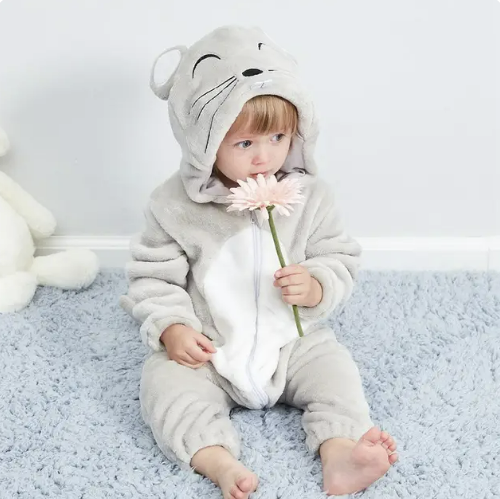 FleecePanda™ | Baby-Overall mit Tierkapuze aus weichem Flanell