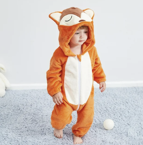 FleecePanda™ | Baby-Overall mit Tierkapuze aus weichem Flanell