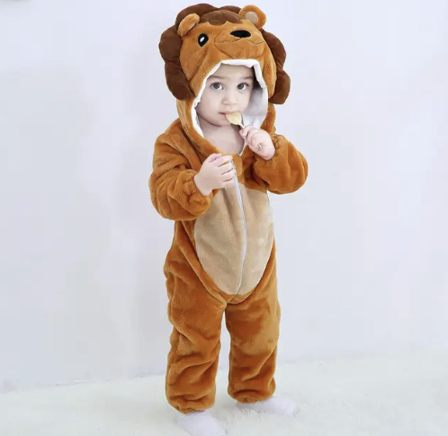 FleecePanda™ | Baby-Overall mit Tierkapuze aus weichem Flanell