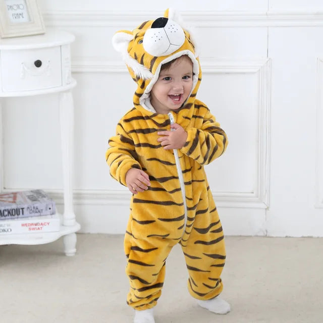 FleecePanda™ | Baby-Overall mit Tierkapuze aus weichem Flanell