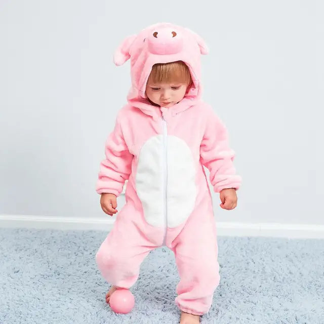 FleecePanda™ | Baby-Overall mit Tierkapuze aus weichem Flanell