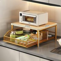 StackWood™ | Zweistöckiger Küchen-Organizer mit ausziehbarer Schublade