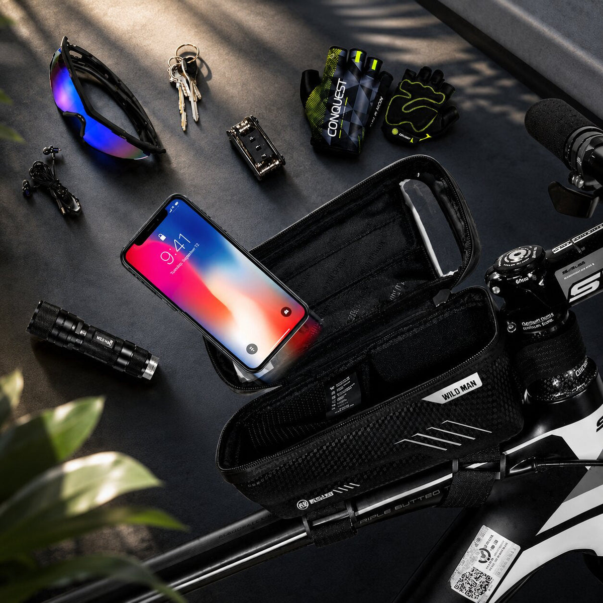 VeloraRide™ | Fahrradtasche mit Handyhalterung und Touchscreen-Fenster