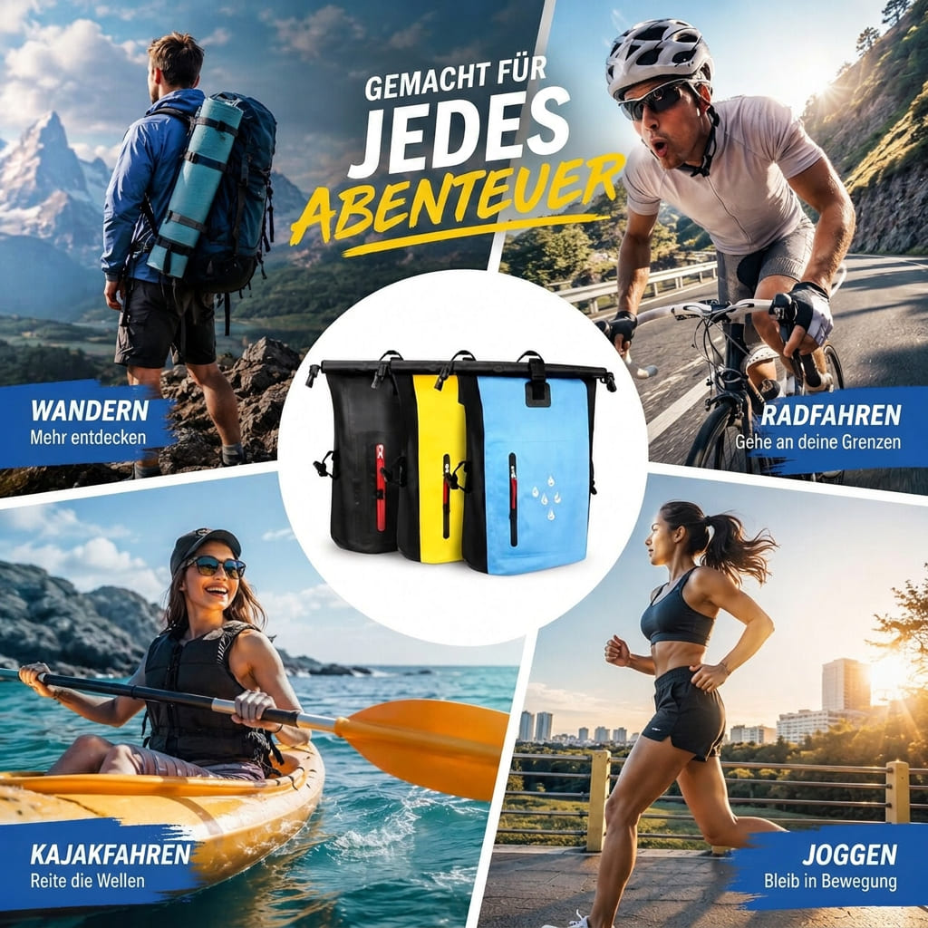 AquaTrek™ | Wasserabweisender Outdoor-Rucksack mit Reißverschlussfach
