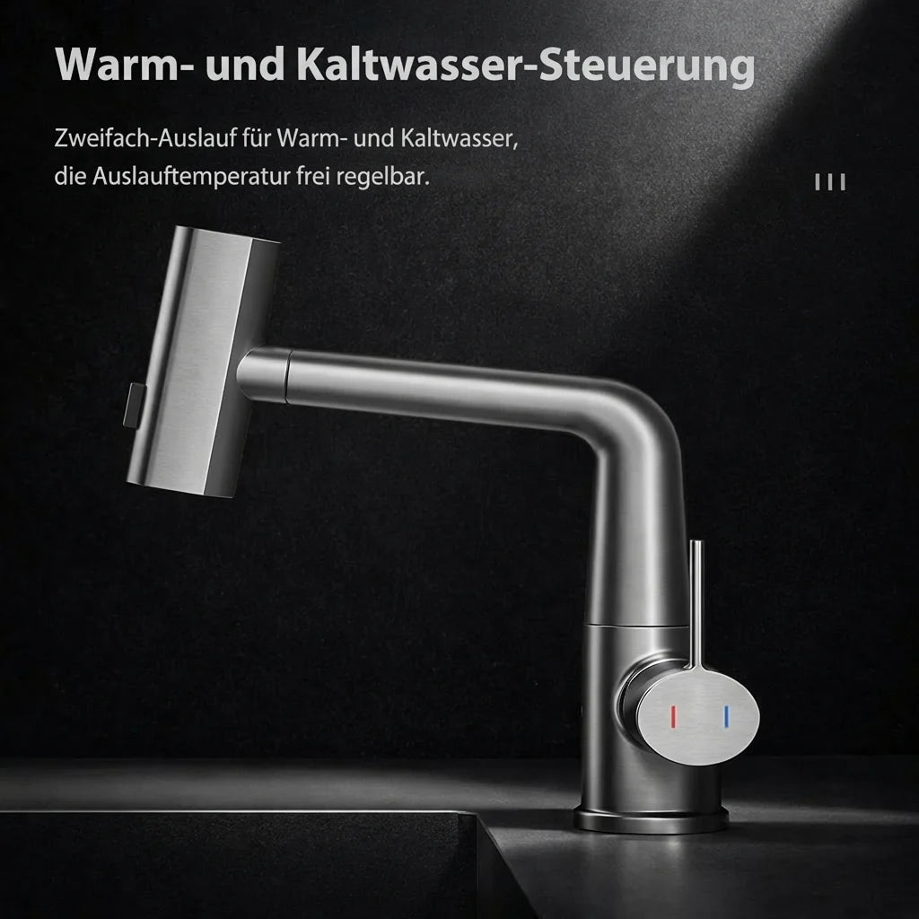 AquaFlex™ | Flexibler Wasserhahn mit LED-Temperaturanzeige und 5 Strahlarten