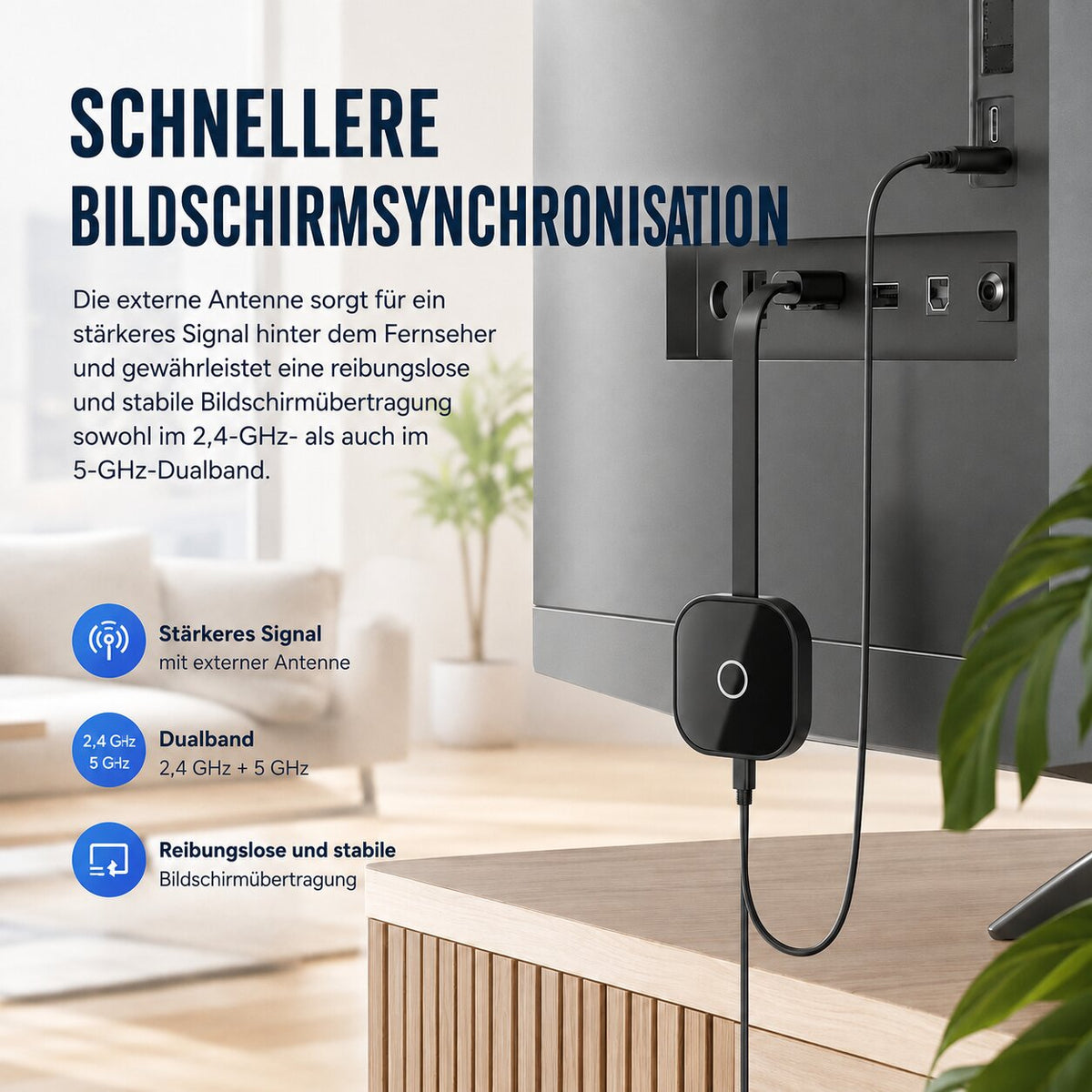 ScreenVanta™ | Wireless HDMI Adapter für kabellose Bildschirmspiegelung in Full HD