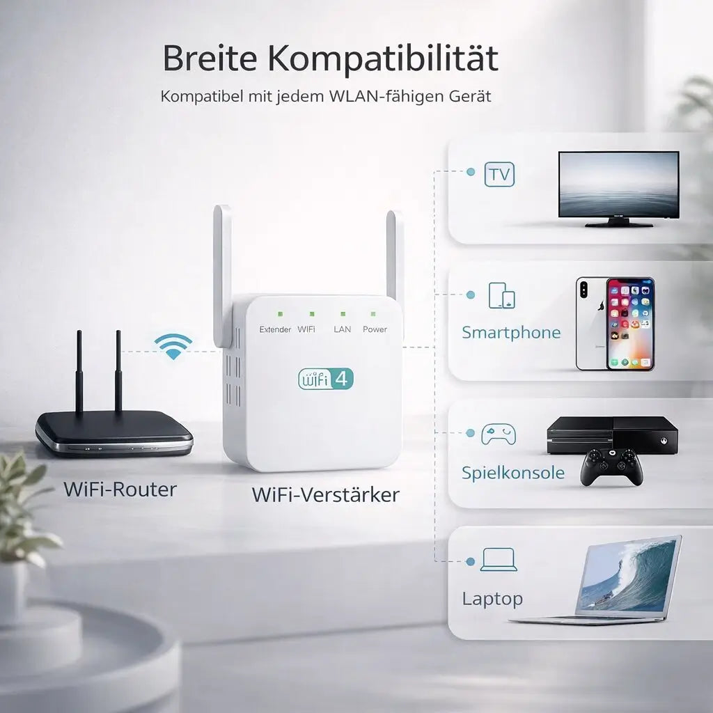 SignalBoost™ | WLAN-Verstärker mit 300 Mbps, WPS und Ethernet-Anschluss