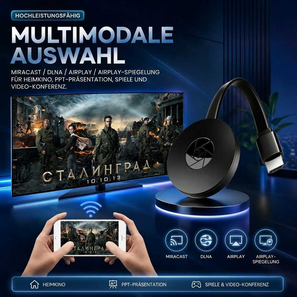 StreamVexa™ | WLAN-HDMI-Adapter für kabellose Bildschirmspiegelung in 1080p