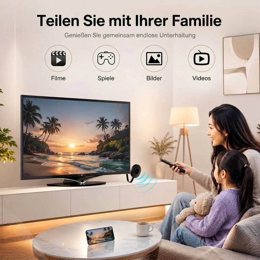 StreamVexa™ | WLAN-HDMI-Adapter für kabellose Bildschirmspiegelung in 1080p