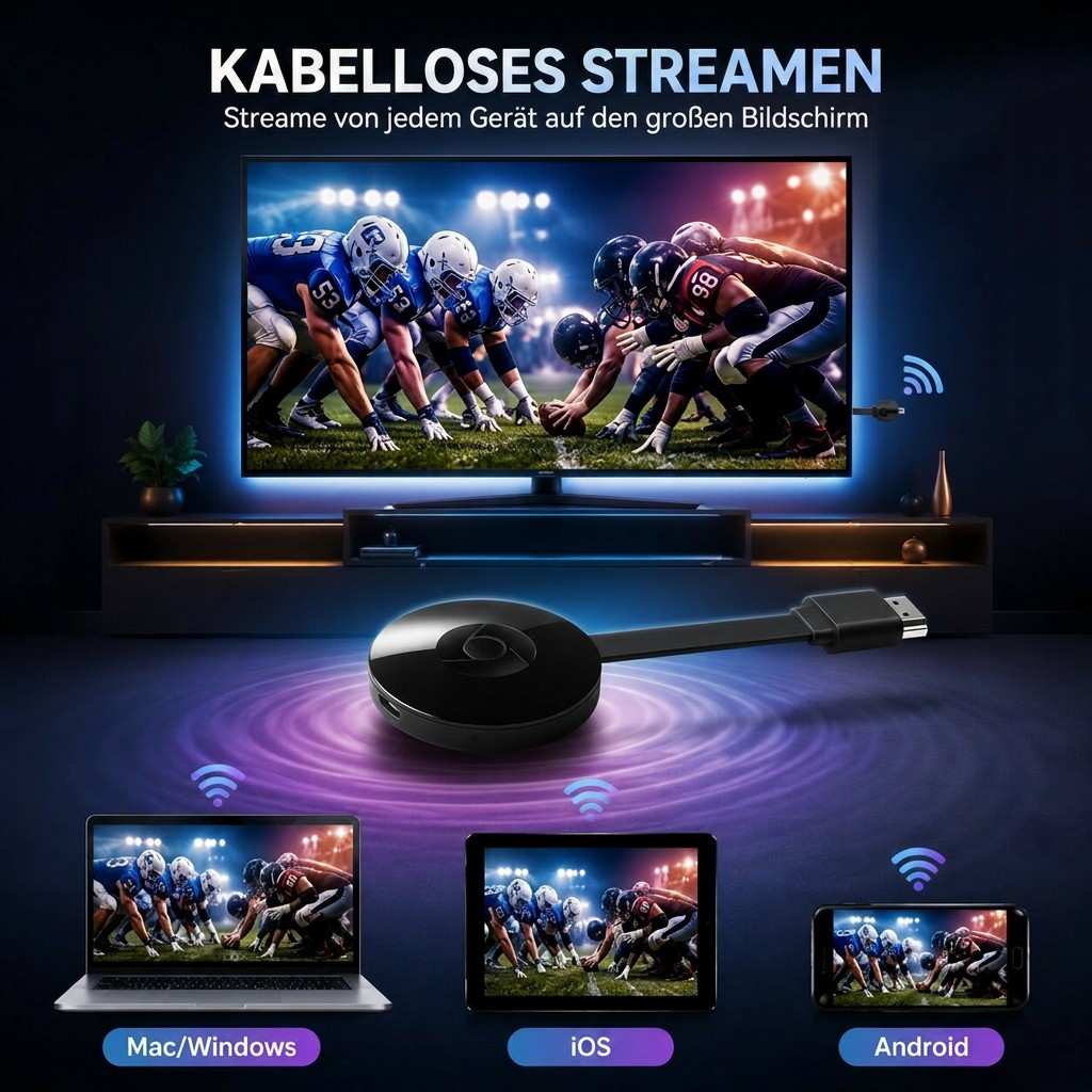 StreamVexa™ | WLAN-HDMI-Adapter für kabellose Bildschirmspiegelung in 1080p