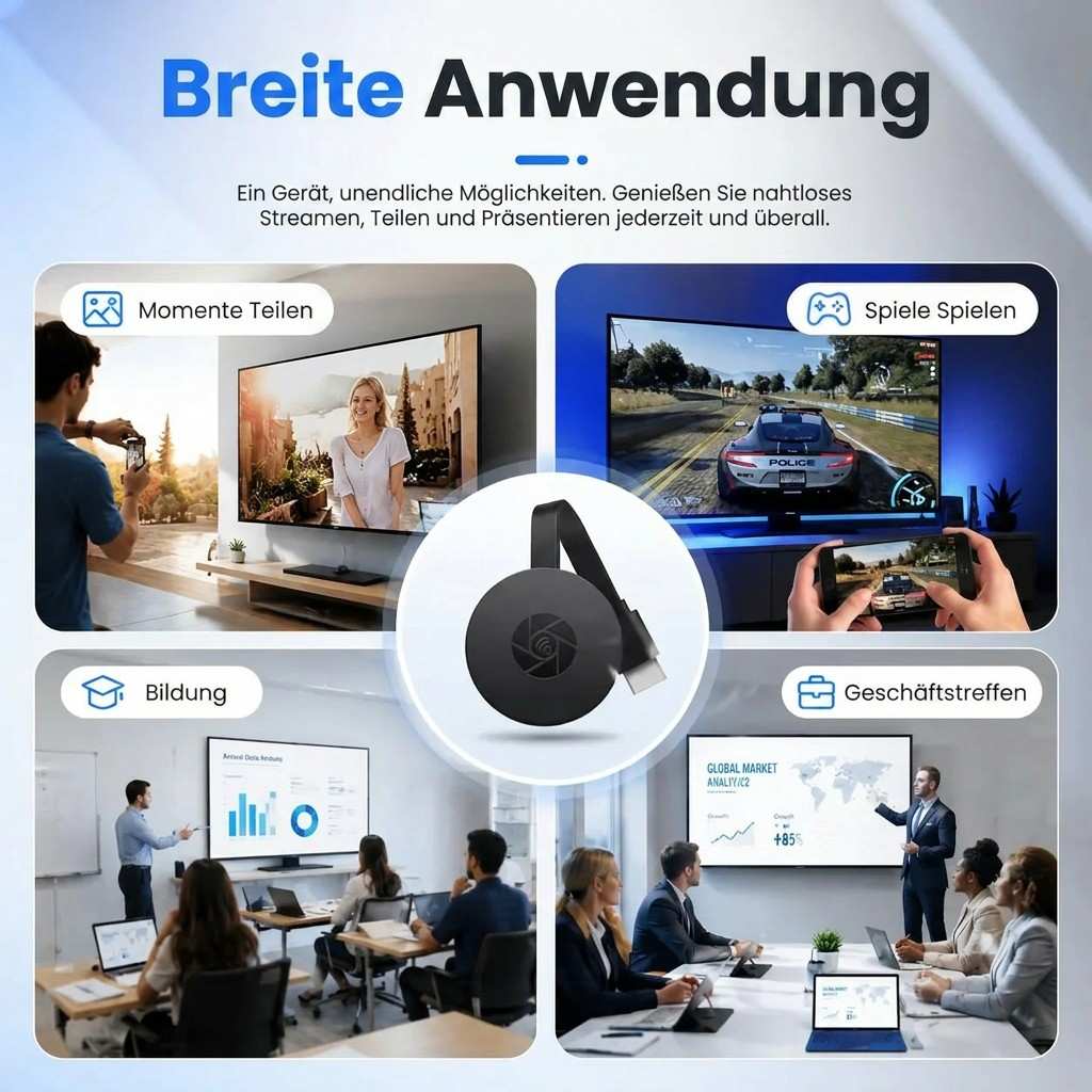 StreamVexa™ | WLAN-HDMI-Adapter für kabellose Bildschirmspiegelung in 1080p