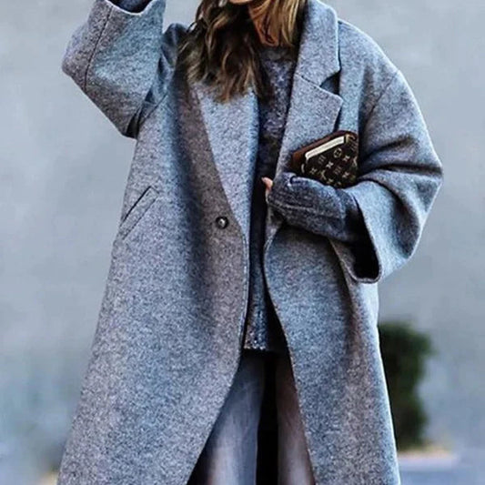 Long Check Coat Femme | Manteau Oversize à Carreaux pour Hiver